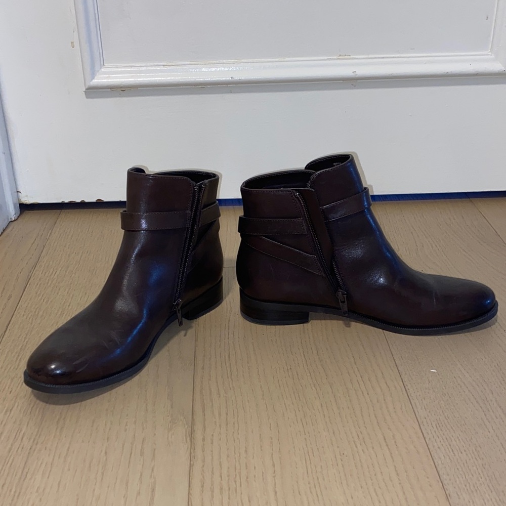 Classic Women's Ankle Boots in Dark Brown Leather
